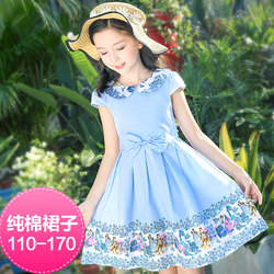 4 Children's Summer Dresses for Girls 5 Short-Sleeved 6 Medium and Large Children 7 Summer 8 Little Girls 9 Pure Cotton Princess Dress 13 Years Old