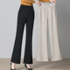 2025 new autumn and winter black trousers slightly flared suit pants women's elastic waist drape large size slimming mother's flared pants