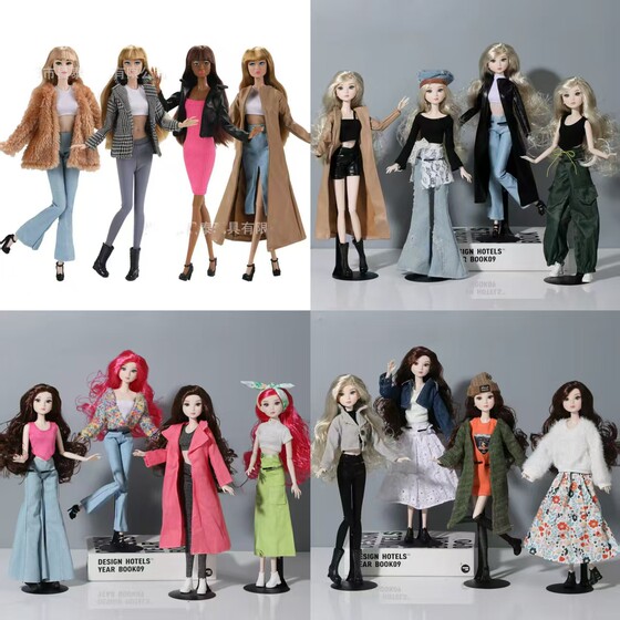 
Cross-border 32CM fashionable Barbie supermodel doll girl dress-up, trendy baby clothes, various styles of fashion toys
