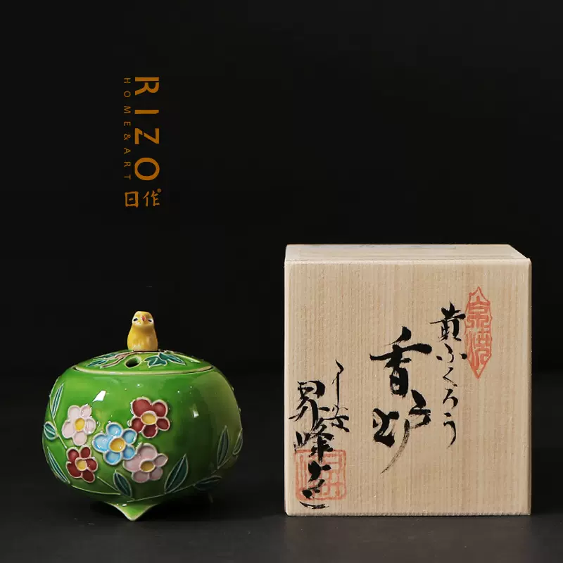 香炉　黄交趾丸紋香爐　洸春窯　京焼　清水焼 香炉 黄交趾丸紋香爐 洸春窯 京焼 清水焼