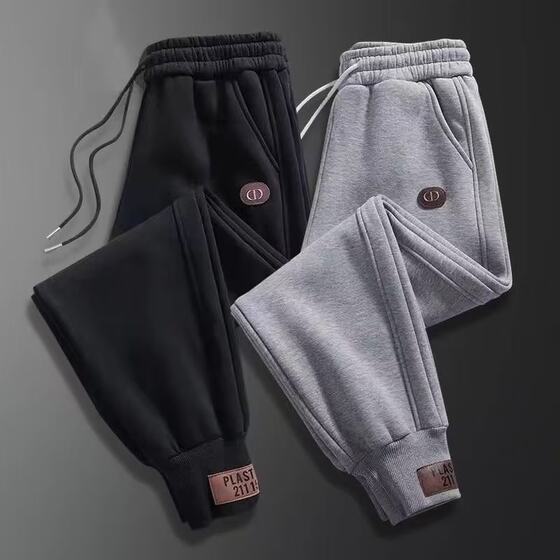 Clearance and pick up the bargain for foreign trade export trendy sports pants for men's clothing loose feet casual spring and autumn winter plus velvet sweatpants