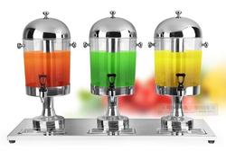 Three-head juice bucket commercial refrigerated beverage machine