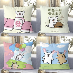 Korean-Style Line Art Puppy Pillow, Fresh Sofa Cushion, Modern Chair Backrest Line Pillow Cover, Living Room Cushion Cover