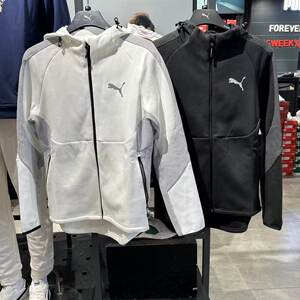 
PUMA autumn new men's spliced hooded slim fit versatile knitted sports and leisure jacket 678359