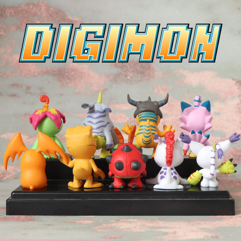Agemon Digimon Komplet 9 okraskov Digimon - Agemon, Tiranosaurus in še več