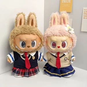 
38cmLA Bubu vinyl plush doll clothes replacement sweetheart BUBU milk apricot top student doll campus clothes