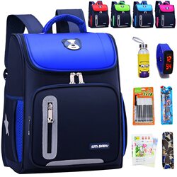 Children's Schoolbags for Primary School Students, Boys and Girls, Grades 1, 2, 3 to 6, Korean Version, Burden-Reducing, Spine-Protecting, Noble Schoolbags, Lightweight and Waterproof