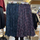 Retro Christmas Red Plaid Skirt Women's 2024 Autumn and Winter New Pleated Large Hem Long Skirt Thickened Pocket A-Line Skirt