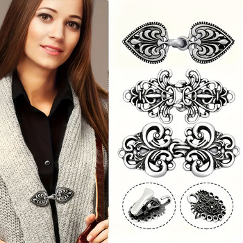 Retro Alloy Sweater Clip Scarf Cardigan Button