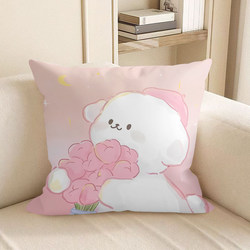 Cute Velvet Double-Sided Pillow Sofa Decorative Cushion Cover Car Living Room Home Lumbar Pillow Headboard Large Backrest