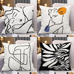 Internet Celebrity ins Scandinavian Minimalist Throw Pillow Abstract Line Pillow Living Room Geometric Pillowcase Sofa Cushion Headboard Cushion