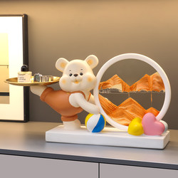 Violent Bear Key Storage Entryway Decor Living Room Quicksand Art Wine Cabinet Multifunctional Decorative Shelf Daily Gift Idea