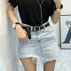 Spot Korean Dongdaemun Women's Clothing 2025 Summer Korean Fan Chun wants to make old, white irregularly ripped denim skirt