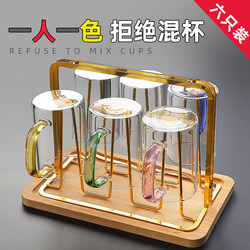 Glass Cup Set with Handle, Household Drinking Cup, High Borosilicate, High Temperature Resistant, Simple Milk Cup, Guest Cup, Living Room Tea Cup