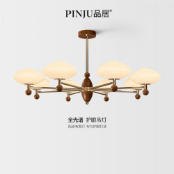 French-Style Mid-Century Living Room Chandelier, New Chinese-Style Main Light, 2025 New Model, Minimalist Light, Song Dynasty Aesthetics, Retro Lighting Fixtures
