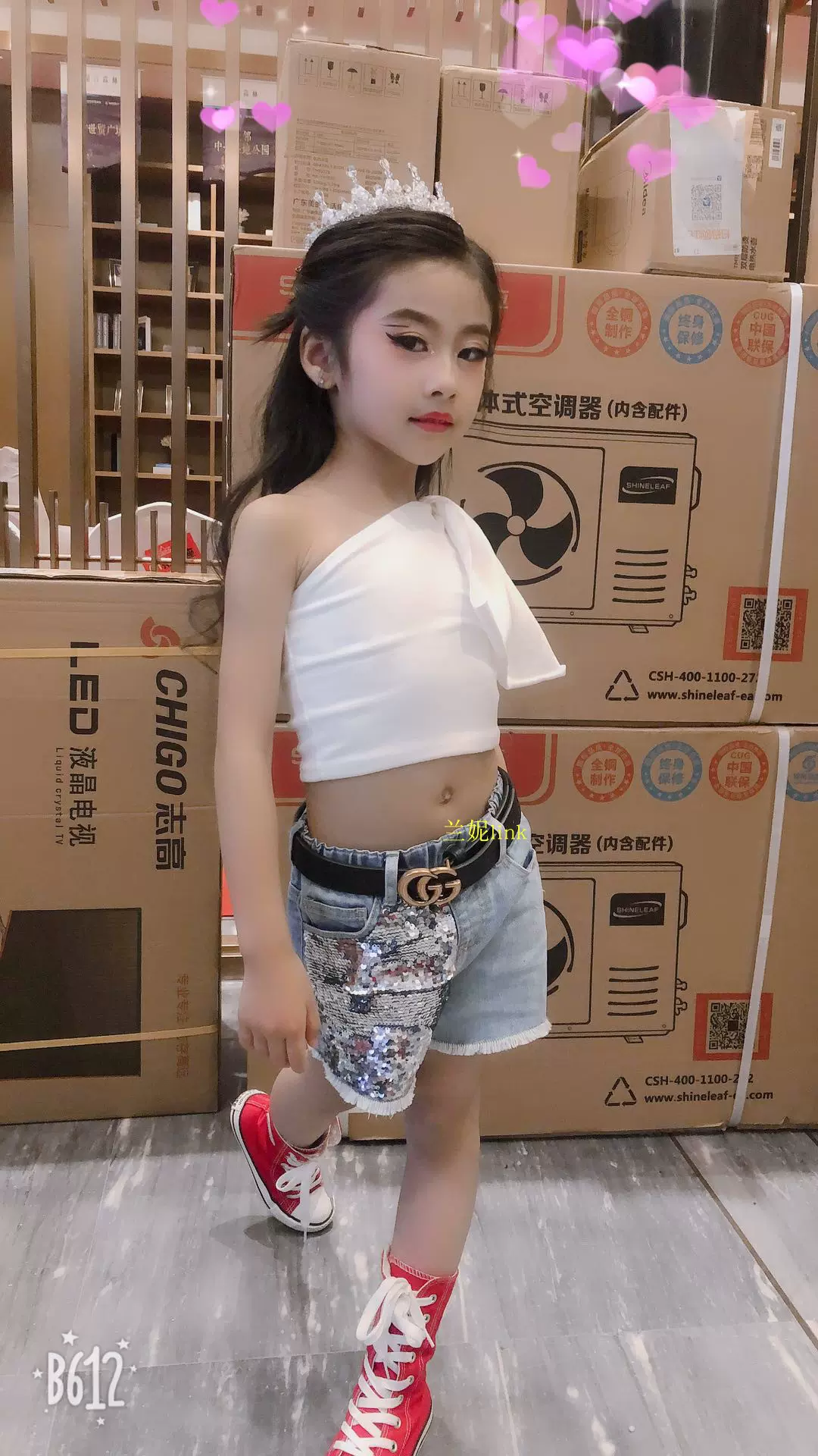 女童机车t台走秀服装 儿童模特走秀潮服个性时尚演出服