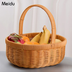 Imitation rattan portable basket large picnic basket