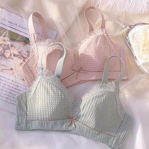 Girls underwear, female big breasts, small size, big size, thin bra, steel ringless, gathered auxiliary breasts, anti -thin bra, super thin bra
