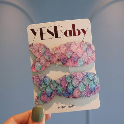 Children's Cute Mermaid Sequin Bangs Hair Clip Bb Clip Little Girl Princess Hair Clip Kids Back of Head Hair Accessory