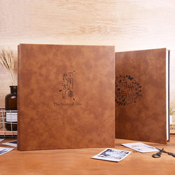 Large-Capacity Vintage Leather Handmade Photo Album, Insert-Type Family Photo Album, 6inch Laminated 4R Pocket Commemorative Album