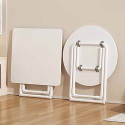 Monrita Nordic Style No-Installation Folding Table, Outdoor Small Table, Foldable and Convenient for Home Use, Round Dining Table