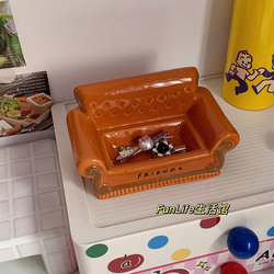 Funlife Living Center Friends-Themed Sofa Ornaments, Hair Accessories and Jewelry Storage, American-Style Ceramic Ornaments