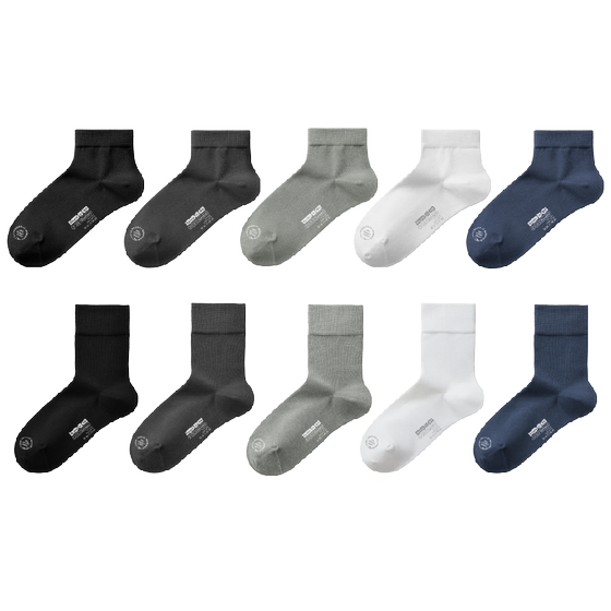 10A antibacterial banana inner silver skin 301S socks men's mid-calf socks sweat-absorbent and deodorant sports socks spring and summer boat socks cotton socks