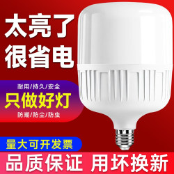 Led Light Bulb for Home Use E27 Screw Base Spiral Energy-Saving Lamp White Light Ultra-Bright Eye Protection Flicker-Free High-Power Lighting Bulb