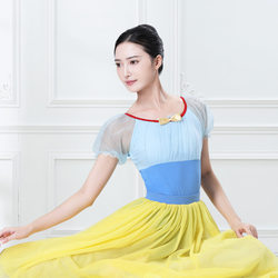 Teacher-Style Snow White Dance Costume for Adult Women, Ballet Costume, Body Training Suit, Chinese Dance Gymnastics Suit