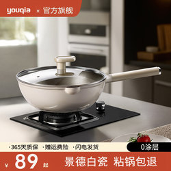 German Titanium-Coated Non-Stick Ceramic Frying Pan for Home Use, Flat-Bottomed Cooking Pan, Non-Stick, Suitable for Gas and Induction Cookers