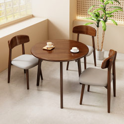 Nordic light luxury solid wood dining table small apartment home coffee table modern simple living room reception negotiation small round table