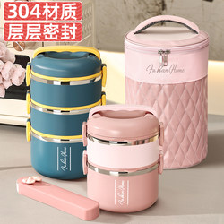 Round Lunch Box for Office Workers, Portable Multi-Layer Insulated Lunch Container, Large Capacity Bento Box, 304 Stainless Steel Lunch Companion