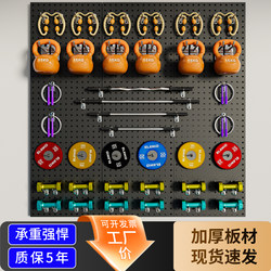 Gym Storage Perforated Pegboard for Hanging Exercise Equipment, Barbells, Dumbbells, Kettlebells, Wall-Mounted Storage Board