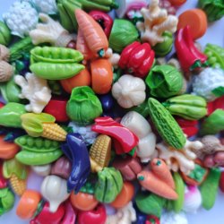 Miniature Resin Vegetables for Children, Small Handmade Decorations, Food Play, DIY Miniature Ornaments for Pretend Play