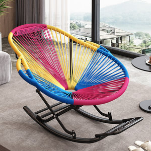 
Colorful rocking chairs, elderly nap chairs, recliners, rattan chairs, balcony lunch break, lazy sofa rocking chairs, free and easy rattan rocking chairs