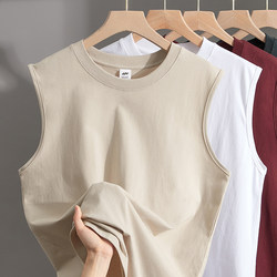 (100% Xinjiang Cotton) 230g Pure Cotton Vest for Men and Women, Sports Fitness Sleeveless Vest, Solid Color Short-Sleeved T-Shirt for Summer