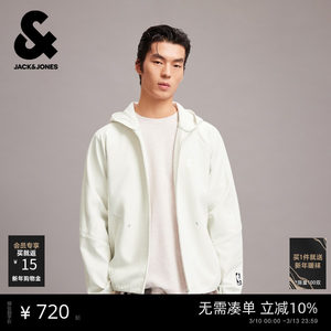 
[NBA Co-branded] Jack Jones Men's Spring New Letter Textured Offset Loose Hooded Sweatshirt Cardigan