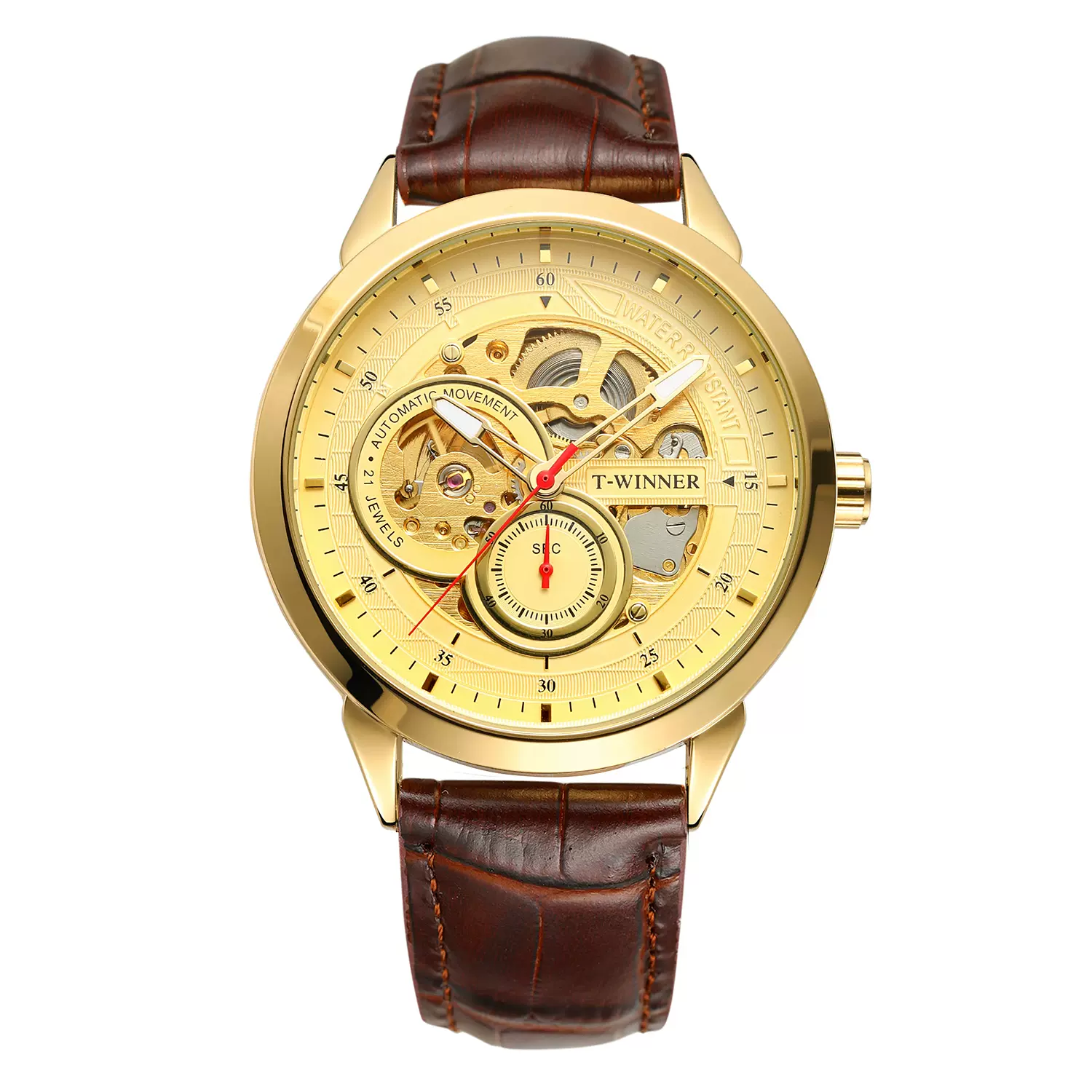 t-winner胜利者手表 镂空透底自动机械表双圈图案腕表手表-淘宝网