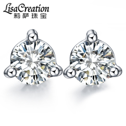 Lisa Creation 18k Gold Diamond Earrings For Lovers - Single Diamond Design In White Gold