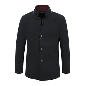 
MY493 US off-size clearance autumn and winter men's simple business casual stand collar warm blue and black woolen coat