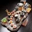 Bộ trà hoàn toàn tự động cho gia đình Bộ trà đạo Kung Fu hoàn chỉnh đơn giản khay trà trà gỗ nguyên khối trà biển uống bếp cảm ứng bàn trà bàn trà điện Bàn trà điện