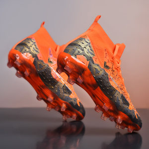 C Luo Assassin's high -top football shoes men's TF broken nails long nails, grass skaters, adult student football training shoes
