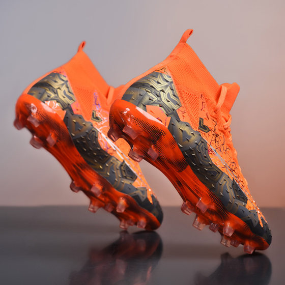 C Luo Assassin's high -top football shoes men's TF broken nails long nails, grass skaters, adult student football training shoes
