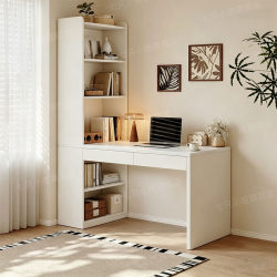 Corner Desk with Bookshelf and Bookcase, Integrated Table for Bedroom, Dressing Table, Writing Desk, Corner Computer Desk, Home Student Study Desk