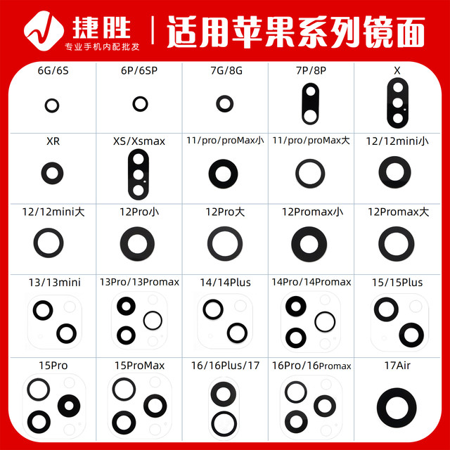 Suitable for Apple X XSmax 11 12 13 14 15 16 17promax camera lens glass mirror