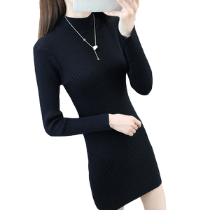 
Half turtleneck black sweater for women autumn and winter 2026 mid-length pullover slim and stylish inner long-sleeved knitted bottoming shirt