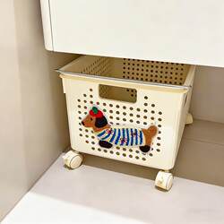 Dirty Laundry Basket with Wheels for Home Bathroom, Under-Sink Cabinet, Large Capacity Storage Basket, Storage Bin, Dirty Clothes Hamper