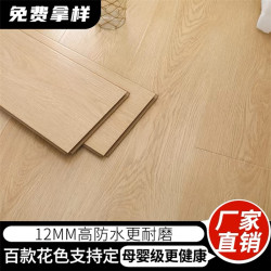 Sheng'An Home Decoration Reinforced Composite Flooring 12mm Wood Grain Thickened Matte Wear-Resistant Non-Slip Surface Direct Sales Environmentally Friendly E1 Grade