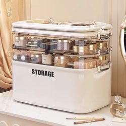 Japanese Cosmetics Storage Box Desktop Lipstick Box Dressing Table Skin Care Product Transparent Storage Rack Dust-Proof Organizing Box