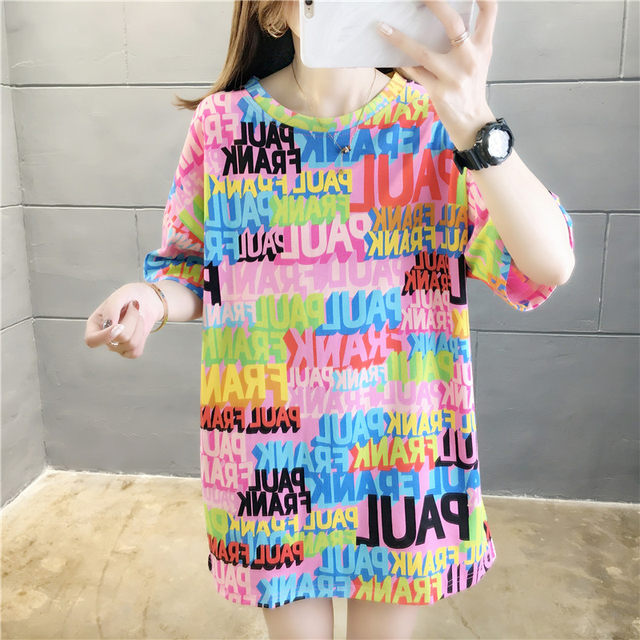 Summer Women's T-shirt Sets Cotton Short Sleeve Loose Tshirt Korean Style Mschf Mid-length Upper Clothes And Cropped Pants